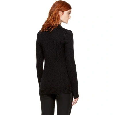 Shop Balmain Black Three-button Crewneck Sweater