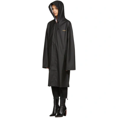 Shop Vetements Black Logo Raincoat
