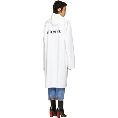 Vetements Pvc-coated Printed Shell Hooded Raincoat In White | ModeSens
