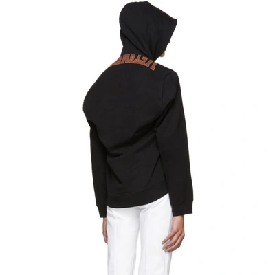 Shop Vetements Black Misplaced Logo Hoodie In Black + Print