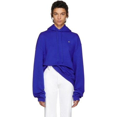 Shop Vetements Blue Oversized Europa Hoodie