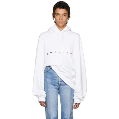 Shop Vetements White Oversized 'sweater' Hoodie