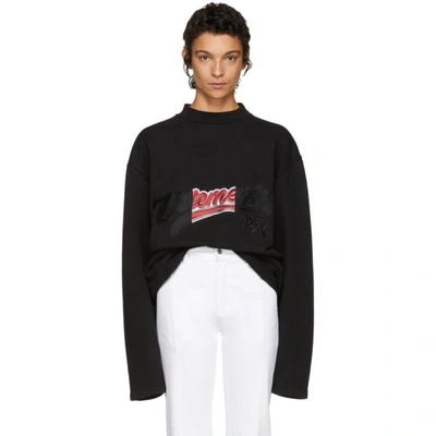 Shop Vetements Black Embroidered Bro Sweatshirt