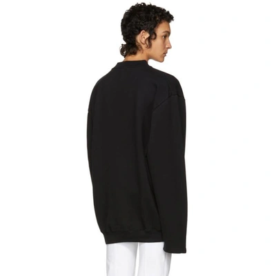 Shop Vetements Black Embroidered Bro Sweatshirt
