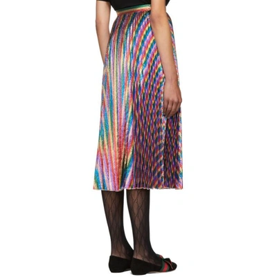 Shop Gucci Multicolor Lurex Plissé Skirt