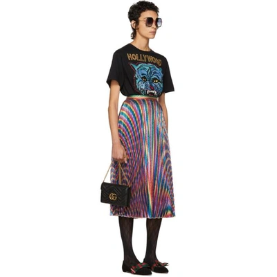 Shop Gucci Multicolor Lurex Plissé Skirt