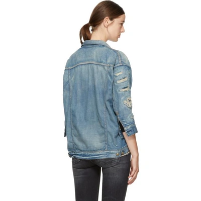 Shop R13 Blue Denim Oversized Trucker Jacket