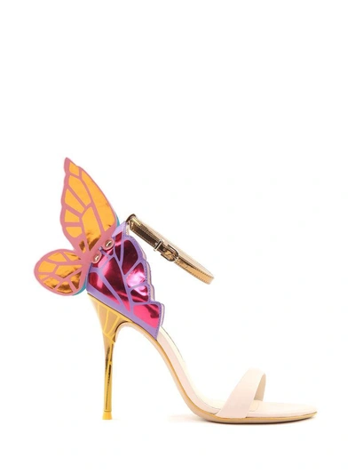 Shop Sophia Webster Chiara Butterfly-wing Leather Sandals In Nude