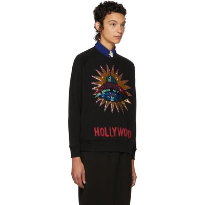 Shop Gucci Black Sequinned Ufo Sweatshirt