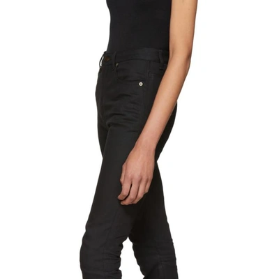 Shop Saint Laurent Black High-waisted Skinny Jeans In 1000 Black Raw