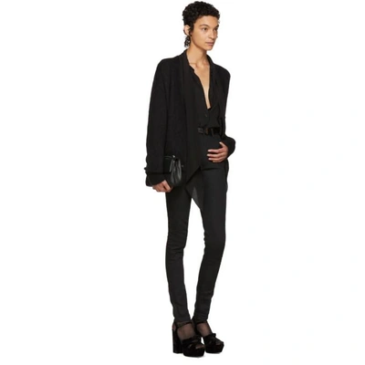 Shop Saint Laurent Black High-waisted Skinny Jeans In 1000 Black Raw