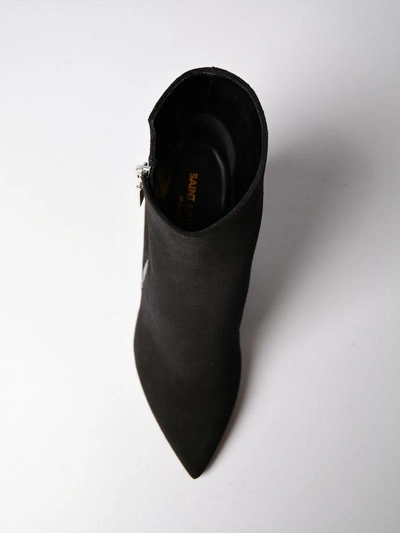 Shop Saint Laurent Niki 85 Ankle Boots In Black