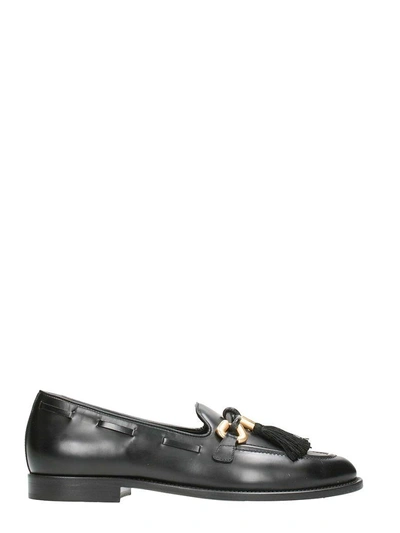 Shop Giuseppe Zanotti Jeans Pierre Leather Black Loafers