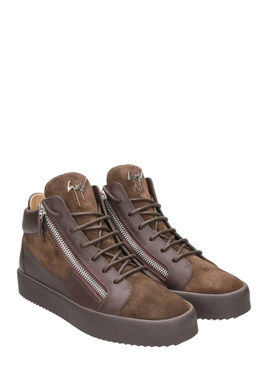 Shop Giuseppe Zanotti Keith Mid Top Sneakers In Brown