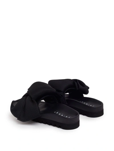 Shop Joshua Sanders Mesh Bow Detail Sliders In Black