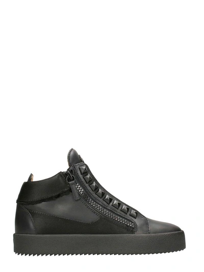 Shop Giuseppe Zanotti Barrett Black Sneakers