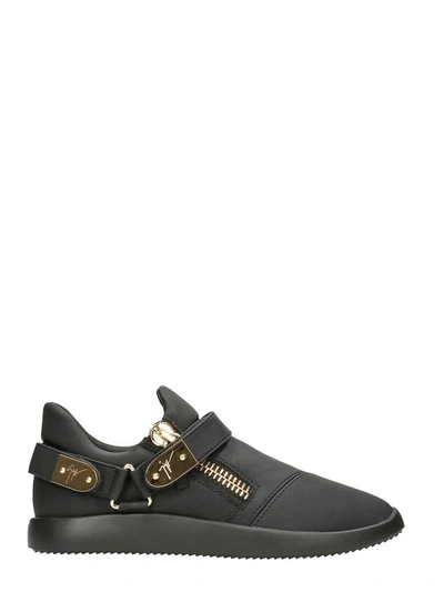 Shop Giuseppe Zanotti Black Leather Runner Sneakers