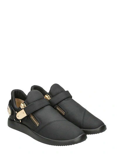 Shop Giuseppe Zanotti Black Leather Runner Sneakers