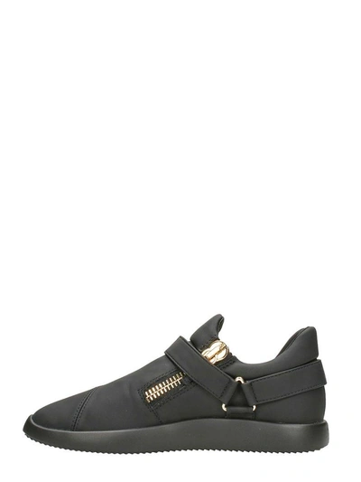 Shop Giuseppe Zanotti Black Leather Runner Sneakers