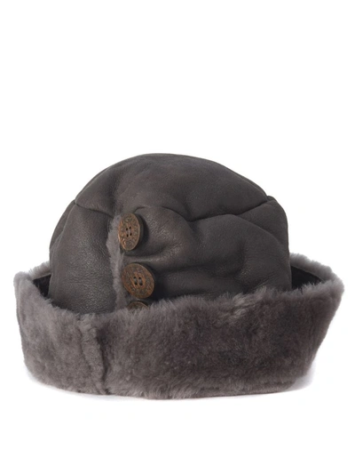 Ugg Bomber Grey Sheepskin Hat In Grigio