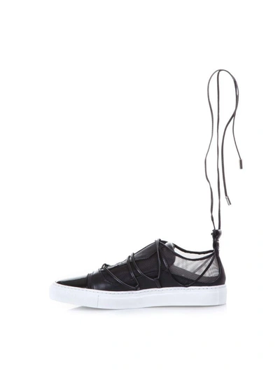 Shop Dsquared2 Riri Leather & Techno Fabric Sneakers In Black