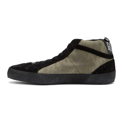 Shop Golden Goose Black & Grey Suede Mid Star Sneakers