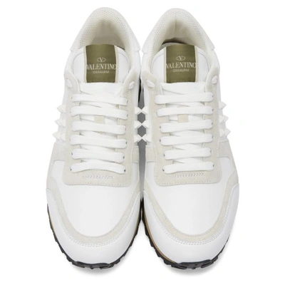 Shop Valentino White  Garavani Rockstud Sneakers