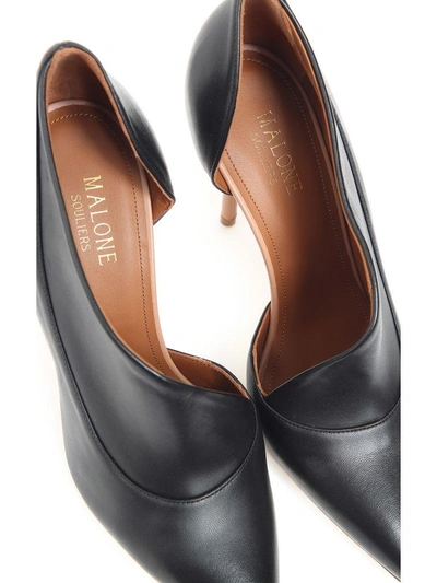 Shop Malone Souliers Crystal Dorsay Leather Pumps In Nero