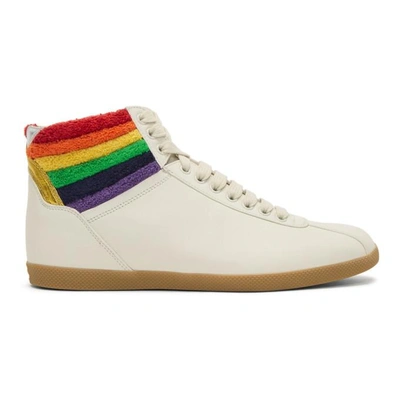 Gucci Bambi Rainbow Leather High-top Sneakers In White | ModeSens
