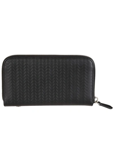 Shop Zanellato Wavy Textured Leather Zip Around Wallet In Black