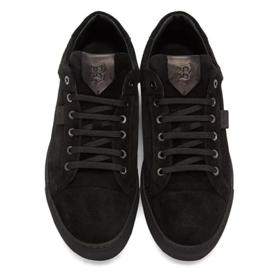 Shop Brioni Black Suede Derek Sneakers In 1000 Black