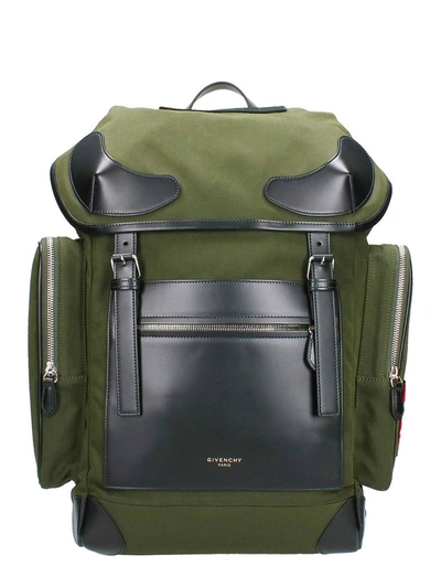 Givenchy Leather Trimmed Rider Backpack In Khaki
