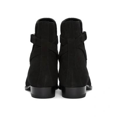 Shop Saint Laurent Black Suede Wyatt Jodhpur Boots In 1000 Black