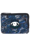 KENZO Kenzo Fabric Pochette With Tiger Print And Multicolor Eye,F755PM201F27.53