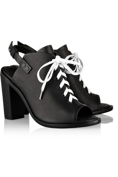 Shop Rag & Bone Trafford Leather Lace-up Sandals In Black