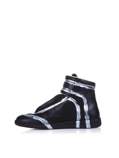 Shop Maison Margiela Future Leather High-top Sneakers In Black