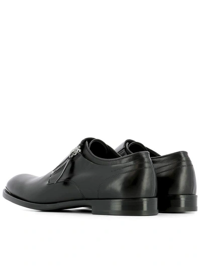 Shop Alexander Mcqueen Black Leather Loafers