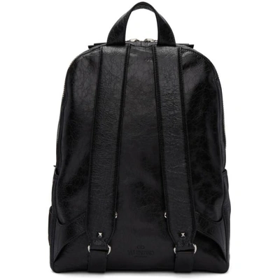 Shop Valentino Black  Garavani Leather Backpack