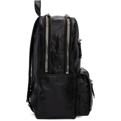 Shop Valentino Black  Garavani Leather Backpack