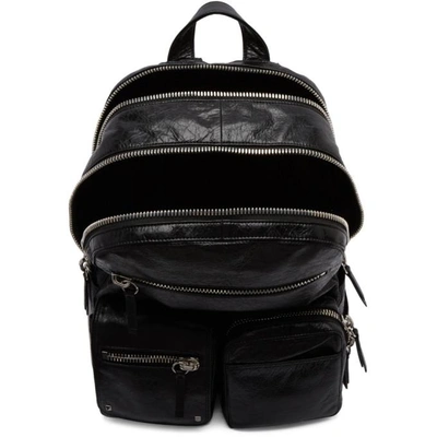 Shop Valentino Black  Garavani Leather Backpack