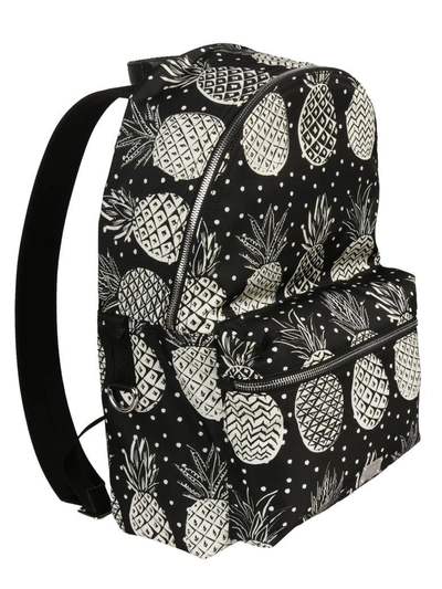 Shop Dolce & Gabbana Pineapple Print Backpack In Black