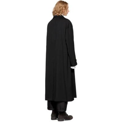 Shop Yohji Yamamoto Black Gabardine Rain Coat