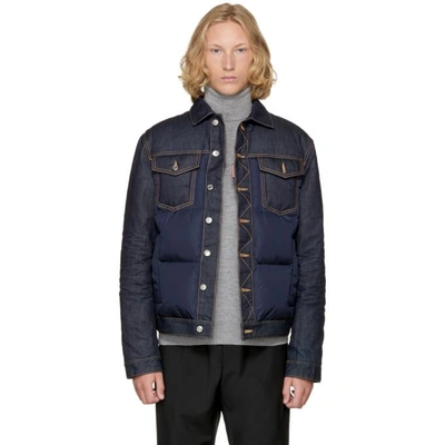 Dsquared2 Blue Cotton Down Jacket | ModeSens