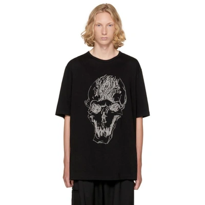 Shop Yohji Yamamoto Black Skull T-shirt
