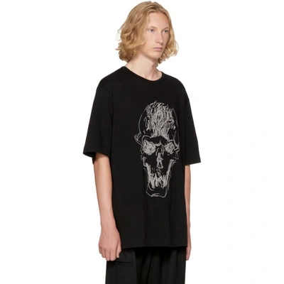 Shop Yohji Yamamoto Black Skull T-shirt