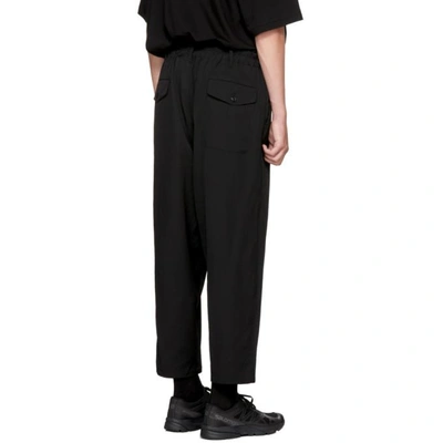 Shop Yohji Yamamoto Black Open Knee Trousers