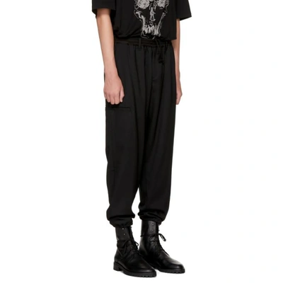 Shop Yohji Yamamoto Black Twill Trousers