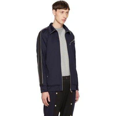 Shop 99% Is Navy And Black Zip Track Jacket In Navy/black