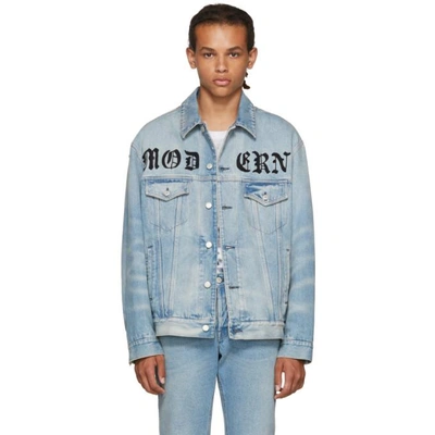 Shop Gucci Blue Denim 'modern' Jacket