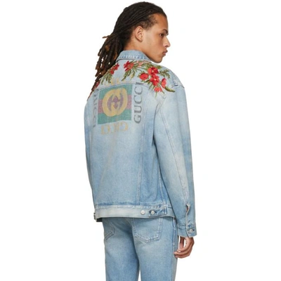 Shop Gucci Blue Denim 'modern' Jacket